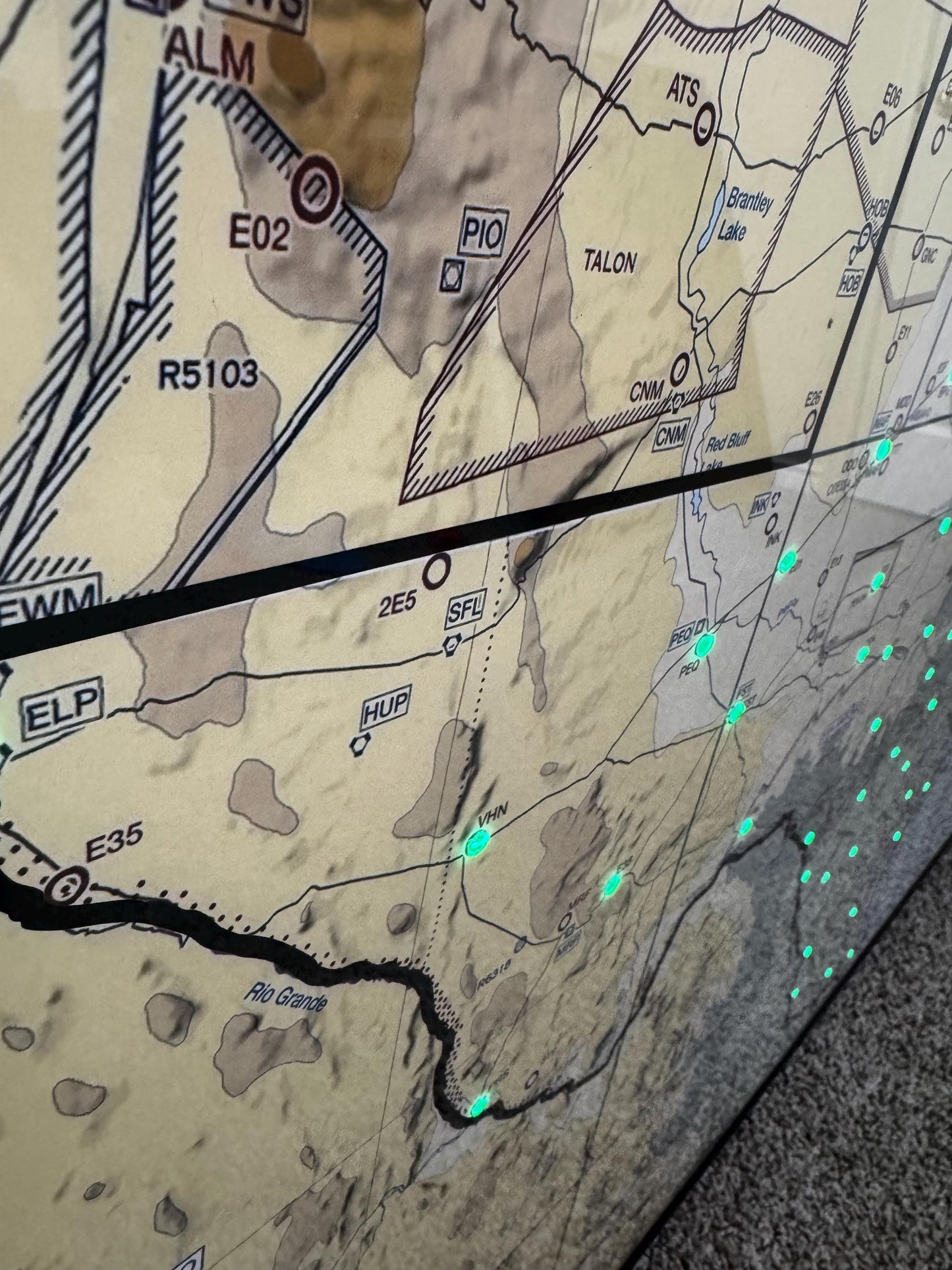 42x42 Metal Framed Texas Real-Time Aviation Weather Map - Tailwind Maps