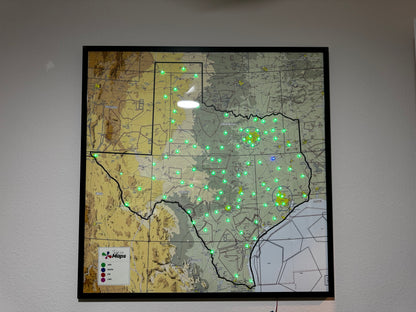 25%OFF IN CART Blemished  42x42 Metal Framed Texas Real-Time Aviation Weather Map - Tailwind Maps