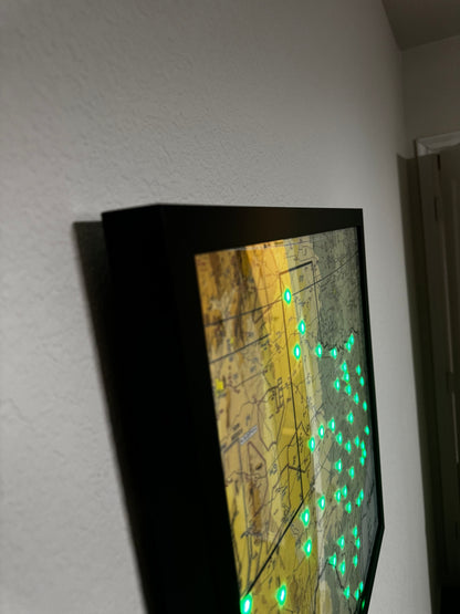 Custom Size Metal Framed Texas Real-Time Aviation Weather Map - Tailwind Maps