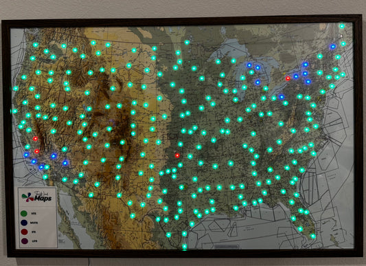 24x36 U.S. Live Aviation Weather Map