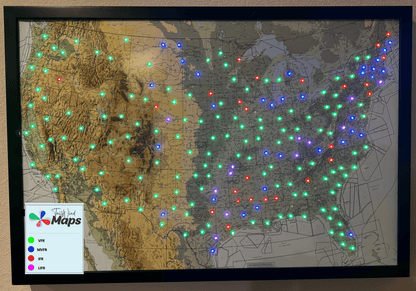 24x36 U.S. Live Aviation Weather Map